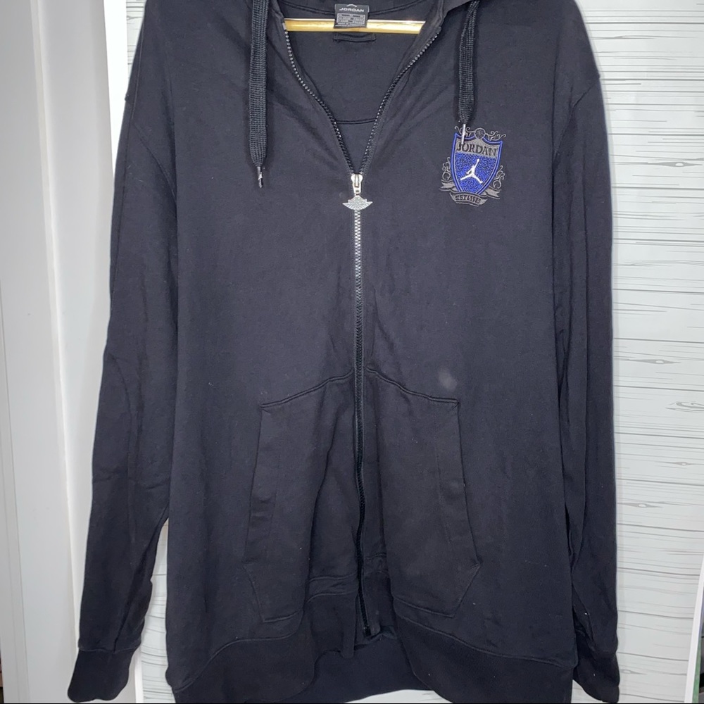 Jordan Hoodie Rear  XL Nike Air Extra Large Black Zip Up Logo Sweater White